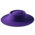 thumbnail image 1 of Female Hat Solid Color Flat-Top Cap Blower Hat Woolen Cap Fedoras, 1 of 5