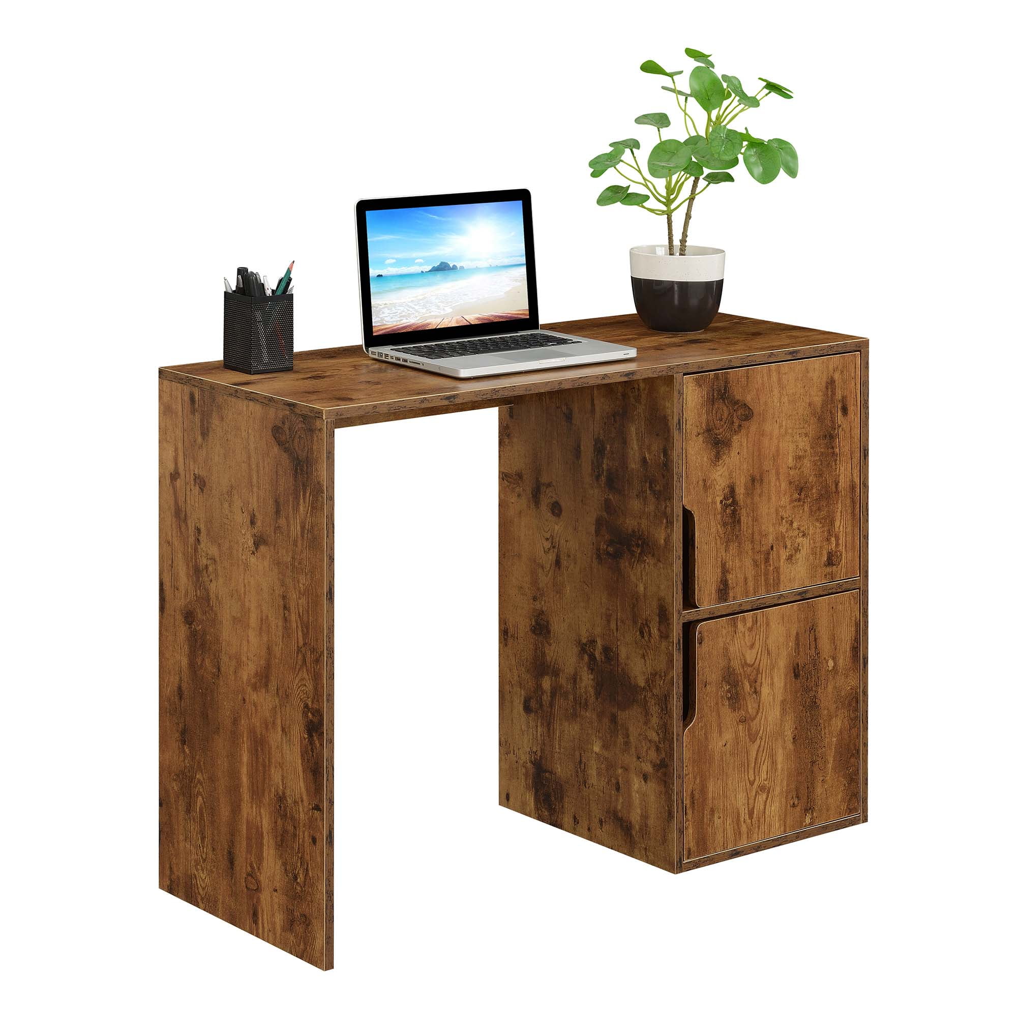 Convenience Concepts Designs2Go 29.50" Tall Student Desk with Storage Cabinets, Barnwood, All Ages