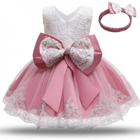 

Clearance!Baby Clothes Children Girl Dress Gorgeous Bowknot Flower Lace Pageant Party Wedding Flower Girl Tutu Gown Princess Dress 3-8Y