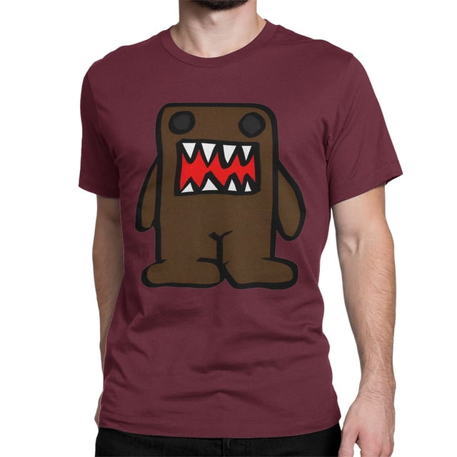 Camiseta de regreso a clases para hombre y mujer, con dibujos animados de Domo Kun marrón, divertidas camisetas de cuello redondo, de algodón, talla grande.