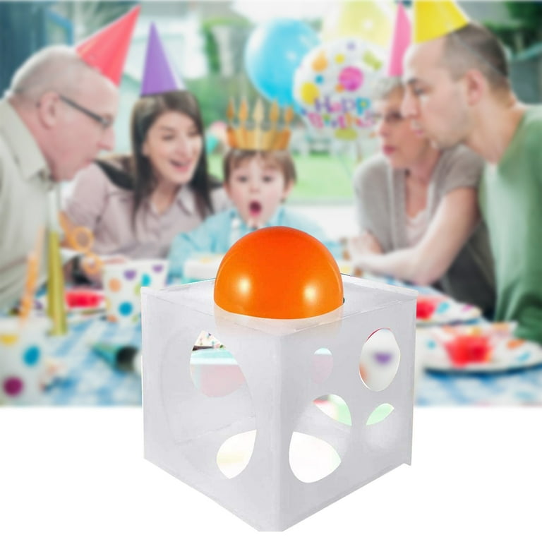 GOETOR 11 Holes Collapsible Plastic Balloon Sizer Box Cube Balloon  Measurement Tool with 100 Glue Point 10 Balloon Flower Clips