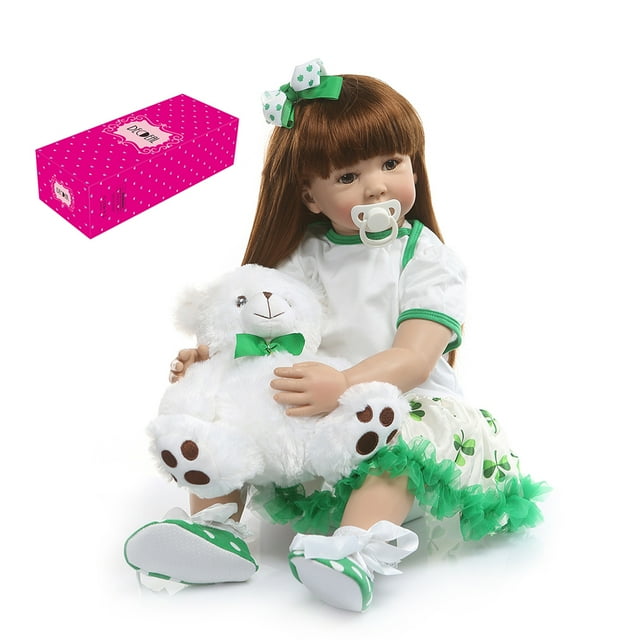 Graflsoa 24-Inch Realistic Silicone Vinyl Baby Doll with Poseable Limbs, Soft Cloth Body, and Adorable Outfit – Perfect Companion Toy and Collectible Gift for All Ages