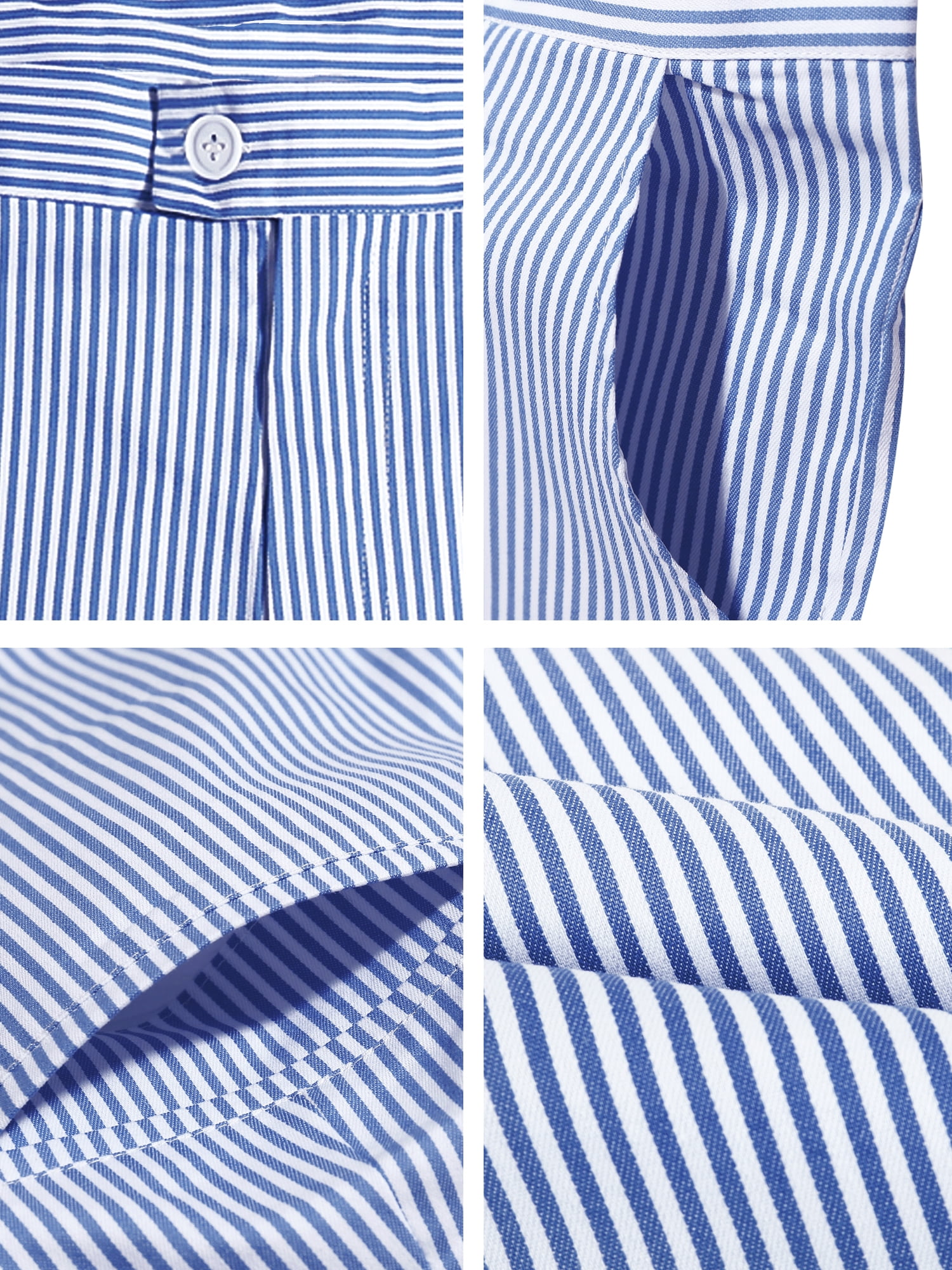 Unique Bargains Men's Mid-Rise Stripe Flat Front Chino Walk Shorts