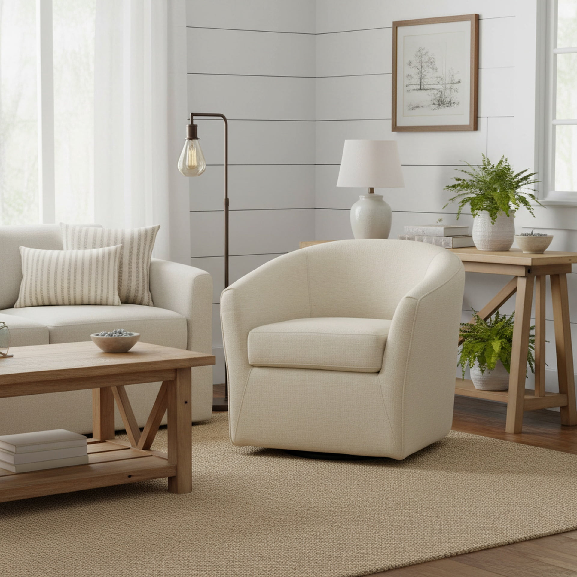 Mainstays Miles Swivel Accent Chair, Zeus Sand
