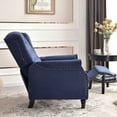 thumbnail image 4 of Bonzy Home Pushback Recliner Walter Contemporary Tufted Roll-Arm Fabric Sofa Recline Chair, Royal Blue, 4 of 9