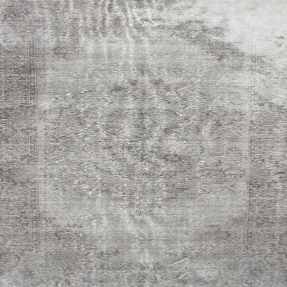 Ahgly Company Machine Washable Indoor Square Contemporary Pale Silver Gray Area Rugs, 6' Square