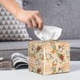 thumbnail image 6 of Picia cross Pattern Tissue Box Cover,PVC Leather Square Holder,Tissue Box Holder with Magnetic Bottom,Facial Paper Organizer Dispenser-5.2"X5.2"X5.2", 6 of 7