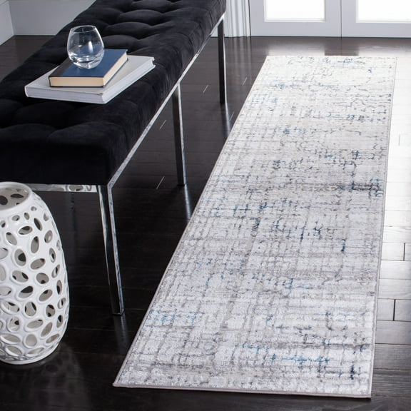 SAFAVIEH Amelia Gorden Abstract Runner Rug, Gray/Blue, 2' x 8'