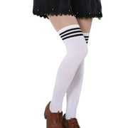 Gaono Women Stripe Stockings, Opaque Leggings, School Uniform Long Socks