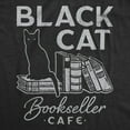 thumbnail image 2 of Mens Black Cat Bookseller Cafe T Shirt Funny Halloween Book Lovers Novelty Tee for Guys Graphic Tees, 2 of 9