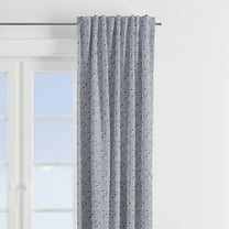 Bacati - Noah Tribal Curtain Panel 42 x 84 inches 100% Cotton Percale Fabrics, Navy Grid