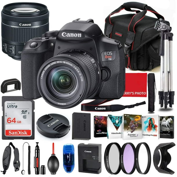 Canon EOS Rebel T8i DSLR Camera with 1855mm STM Lens Bundle + Premium