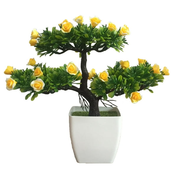 High-Quality Yellow Artificial Bonsai Tree for Home & Office
