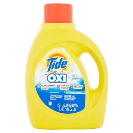 Tide Simply Plus Oxi Liquid Laundry Detergent, Refreshing Breeze, 75 oz., 48 loads