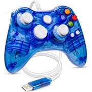LUXMO Afterglow USB Wired Controller Gamepad for Microsoft Xbox 360 Console PC Win 7 8 10 Blue