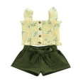 thumbnail image 1 of Little Girls Short Sleeve Tank Tops Ripped Denim Shorts Pants 2PCS Outfits Set, 1 of 6