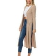 thumbnail image 4 of MixMatchy Women's Solid Open Front Long Sleeve Rib Knit Drape Cardigan, 4 of 5