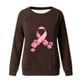 thumbnail image 5 of VKOYWKM Breast Cancer Awareness Tee for Women Pink Ribbon Print T-Shirts Long Sleeve Breast Cancer Survivor Tops Fall Crew Neck Pullover Tees, 5 of 5