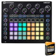 Novation AMS-CIRCUIT Circuit Groove Box with Sample Import 2-Part Synth, 4-Part Drum Machine and Seque Bundle with 1 Year Extended Warranty