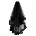 thumbnail image 1 of GAXIRE Velo corto de encaje para Halloween, estilo bruja, estilo retro, para fiesta de disfraces (negro), 1 of 4