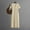 Beige, variant on Women's Summer Casual V Neck Solid Color Short Sleeve Waist Knit Dress Womens Winter Dresses Dresses for Women Big Mesh Out Dress Long Maternity Dresses Sweater Dress for Women plus Size Cowl Neck