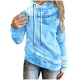 thumbnail image 4 of Moda Navidad mujer estampado manga larga cómodo transpirable con capucha Tops cordón Pompotops  gfhjh12584, 4 of 7