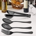 thumbnail image 5 of Vesteel 12-Piece Stainless Steel Black Serving Utensils, Include 3 Large Serving Spoons, 3 Slotted Serving Spoons, 3 Servin Tongs, 5 of 6