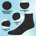 thumbnail image 4 of EMEM Apparel Men's Big and Tall Knig Size Diabetic Circulatory Non-Binding Loose Top Casual Ankle Quarter Low Cut Cotton Seamless Toe Hosiery Socks 3-Pack Black 2X-Large, 4 of 5