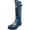 Blue Floral Gloss, variant on Norty Women’s Hurricane Rain Boots – Waterproof High-Calf Length 13 inch Rubber Winter Spring and Garden Boots - Runs 1/2 size large