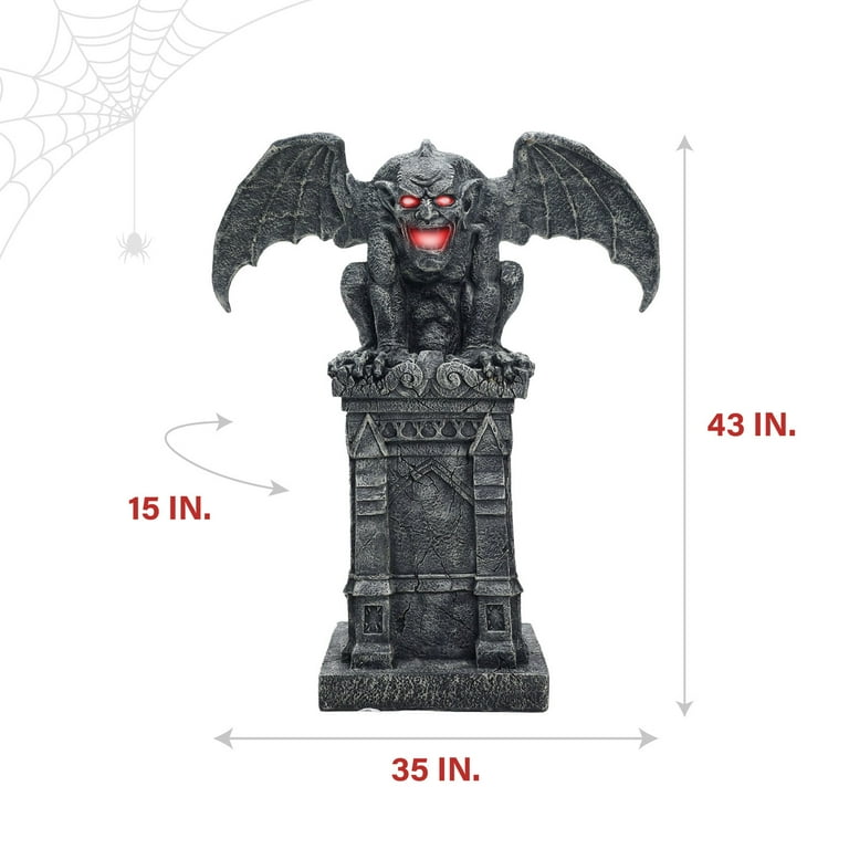 Haunted Hill Farm 3.2 ft Motion-Activated Gargoyle, Premium