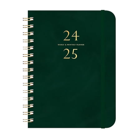 Holloyiver 2024-2025 Planner, 8.5" x 6.0" Weekly & Monthly Planner Spiral Bound, Planner 2024-2025 from July 2024 - June 2025 with Monthly Tabs, Inner Pocket, 70 Notes Pages, Green