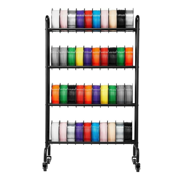 4-Tier Freestanding 3D Printer Filament Storage Rack, Holds up to 16 Spools, White