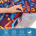 thumbnail image 3 of Yayeee Kitchen Curtains Tier Pair Light Filtering 27"x36" Rod Pocket Short Cafe Window Panel, Red Geometric Eagle, 3 of 7