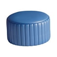 thumbnail image 4 of Reposapiés redondo, taburete bajo, asiento acolchado estable, taburete otomano redondo, taburete suave azul, 4 of 9