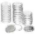 thumbnail image 1 of Uxcell 30pcs Acrílico Claro Redondo Soportes para Monedas de Dólar Cubiertas de Cápsula de Plástico Contenedor de Colección de Monedas 22.5mm, 1 of 6