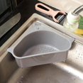 thumbnail image 5 of Paquete de 2 cestas para fregadero, filtro triangular para fregadero de cocina, cesta de colador para fregadero de cocina de esquina, estante de drenaje multifuncional para recogedor de alim, 5 of 5