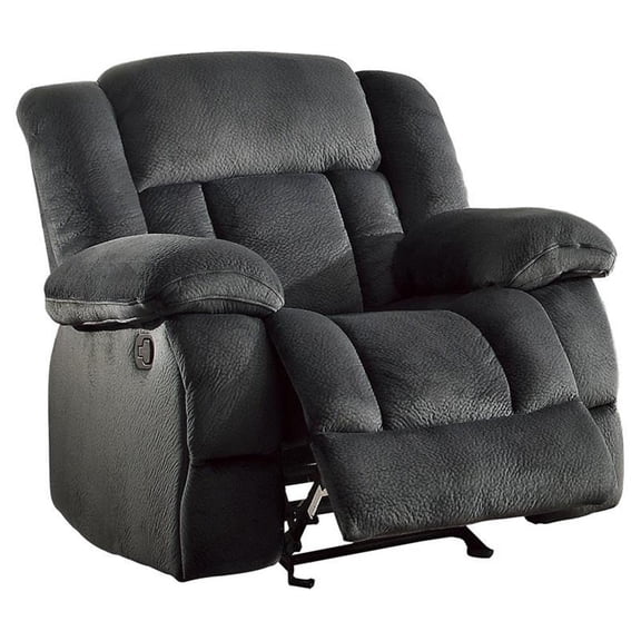 Lexicon Laurelton 43" Traditional Microfiber Glider Reclining Chair in Charcoal