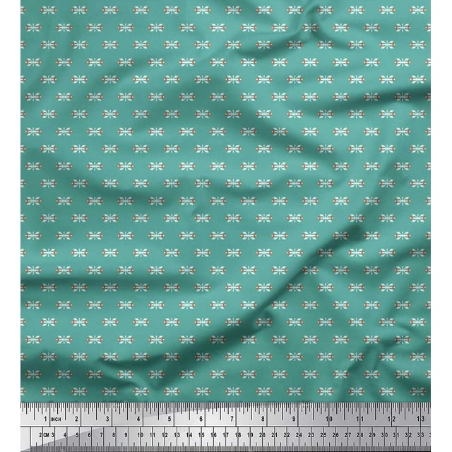 Soimoi Crepe Silk Fabric Arrow Small Print Fabric by Yard 42 Inch Wide