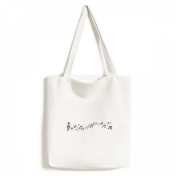 Blue Music Movg 5-le Staff Tote Canvas Bag Shopping Satchel Casual Handbag