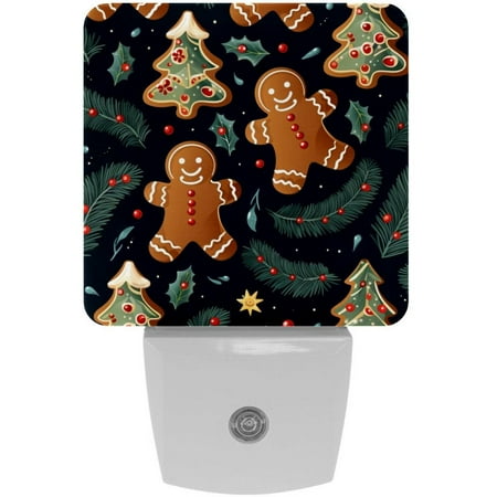 

Christmas gingerbread man Square LED Night Lights - Small Portable and Energy-Efficient Illumination Solution for Any Room - Ideal for Nightstands Bedrooms and Dorms