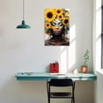 thumbnail image 5 of ZHONGYUTONG African American Wall Art Black Girl Canvas Yellow Sunflower and Black Woman Painting Picture for Bedroom Decor Framed (12.00" x 18.00"), 5 of 5