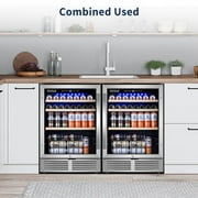 Tittla Beverage Refrigerator,300 Can 48Beverage Fridge Freestanding/Built-in Reversible Door Hinge Beverage Cooler(2 Pcs)