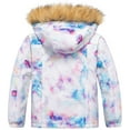 thumbnail image 2 of Chrisuno Girls Winter Coats Girl's Jacket Kids Full Zip Outdoor Hooded Coat Purple Printed 6/7, 2 of 5