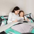 thumbnail image 4 of Homewish Spiral Lines Twin Comforter Sets,Modern Aesthetic Bedding Set,Green Black,Light Gray Reversible,2 Pieces,1 Comforter and 1 Pillowcase, 4 of 7