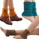 thumbnail image 2 of Calentadores de piernas cortas para mujer, calcetines de polaina para botas sólidas de punto para invierno y otoño con botones, 2 of 5