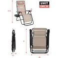 thumbnail image 6 of Dkeli Zero Gravity Chair Folding Mesh Zero Gravity Recliner with Cup Holder and Pillow Support 300lbs for Deck, Lawn, Poolside, Camping, Tan, 6 of 7