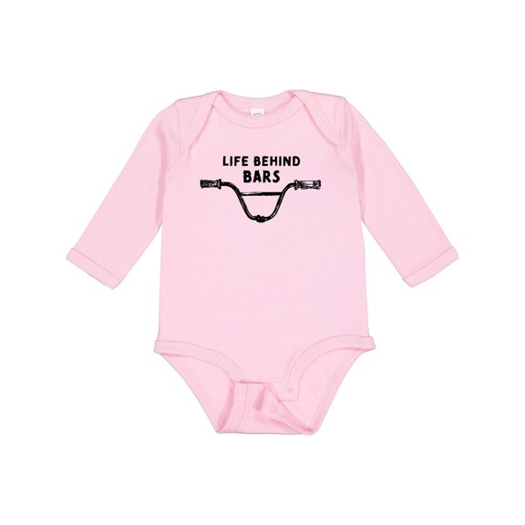 Inktastic Life Behind Bars BMX Boys or Girls Long Sleeve Baby Bodysuit