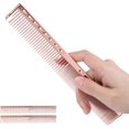 thumbnail image 2 of Peines de Peluquero de Metal, 2 Uds Peines Profesionales de Acero Inoxidable para Peinar el Cabello Peine para Cortar el Cabello Peine de Peluquería Peine Desenredador (Rose Gold), 2 of 4