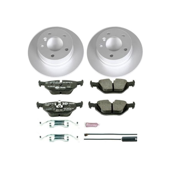 Power Stop Rear Euro-Stop ECE-R90 Certified Brake Pad and Rotor Kit ESK633 Fits 2000 BMW Z3