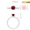 thumbnail image 4 of ANGARA Natural Semi Bezel-Set 1 ct Ruby Solitaire Engagement Ring in 14K White Gold for Women (Size-6mm) | July Birthstone Jewelry for Her, 4 of 9